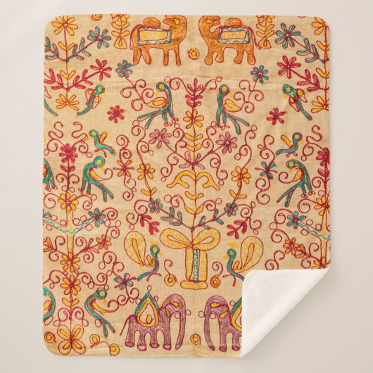 インディアンのパターン生地インド，ファブリック，インド，コーン シェルパブランケット (正面)