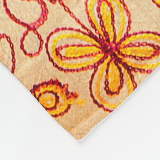 インディアンのパターン生地インド,ファブリック,インド,コーン フリースブランケット (角)