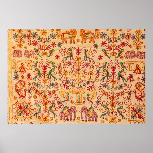 インディアンのパターン生地インド,ファブリック,インド,コーン ポスター (正面)