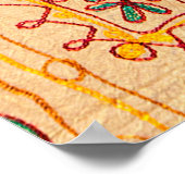 インディアンのパターン生地インド,ファブリック,インド,コーン ポスター (角)