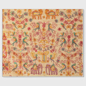 インディアンのパターン生地インド，ファブリック，インド，コーン ラッピングペーパー (フラット)