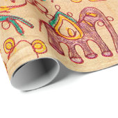 インディアンのパターン生地インド，ファブリック，インド，コーン ラッピングペーパー (ロールコーナー)