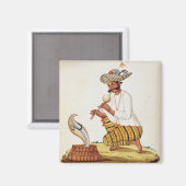 インディアンのヘビのシャルマーとコブラ、フランスから マグネット (正面/裏面)