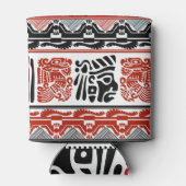 インディアンのモチーフ、黒い赤、シームレスなパターン。 缶クーラー (裏面)