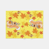 インディアンの主リスと友人 フリースブランケット (正面(横))