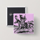 インディアンの乗馬ボタン 缶バッジ (正面&裏面)