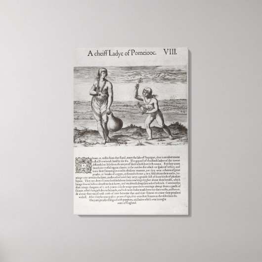 インディアンの女性と少女 キャンバスプリント (正面)