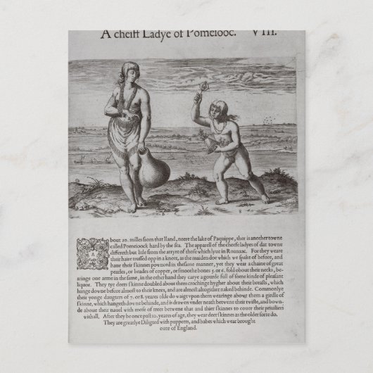 インディアンの女性と少女 ポストカード (正面)