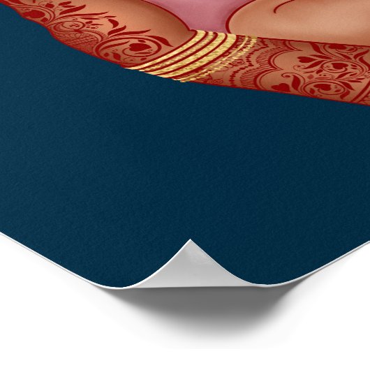 インディアンの母はヘナを着てベビーを持っている ポスター (角)