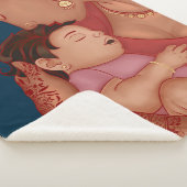 インディアンの母親がヘナとベビーを持っていた シェルパブランケット (3/4)