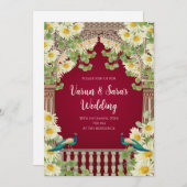 インディアンの結婚カードデジタルヒンズー招待状 招待状 (正面/裏面)