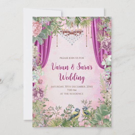 インディアンの結婚式の招待デジタルヒンズー教の招待 招待状 (正面)