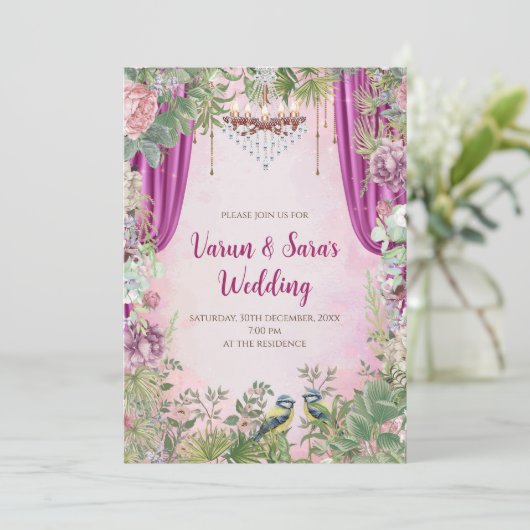 インディアンの結婚式の招待デジタルヒンズー教の招待 招待状 (スタンド正面)