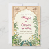 インディアンの結婚式の招結婚待&ヒンズーのカード 招待状 (正面)