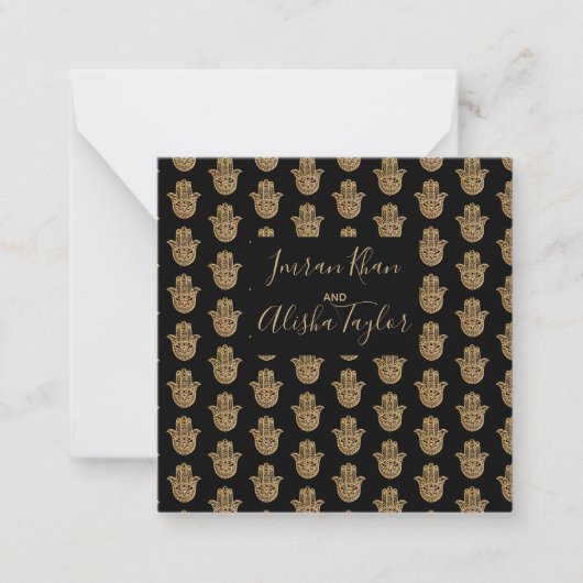 インディアンの結婚金ゴールドハムザ・ヘナ発表 ノートカード (正面)