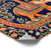 インディアンの聖なる木と聖なる象のタペストリー ポスター (角)