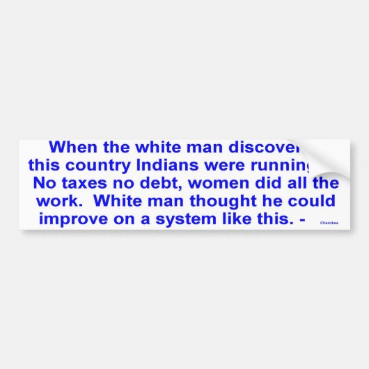 インディアンの走ること バンパーステッカー (正面)