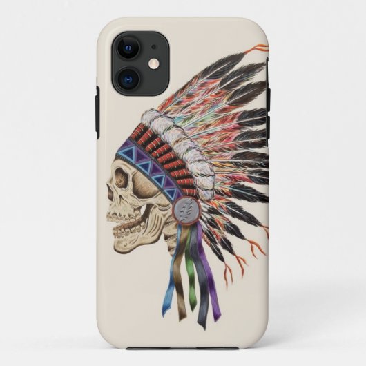 インディアンの酋長のスカルのiphone 5の場合 Case-Mate iPhoneケース (裏面)