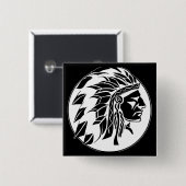 インディアンの酋長の頭部 缶バッジ (正面&裏面)
