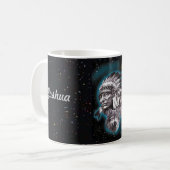 インディアンの酋長及びオオカミ コーヒーマグカップ (正面左)