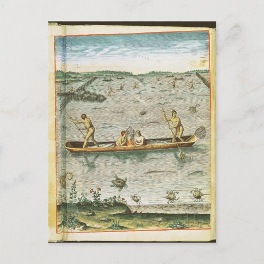 インディアンの魚の取り方 ポストカード (正面)