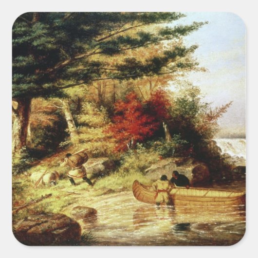 インディアンはカナダを通じて毛皮を輸送する スクエアシール (正面)