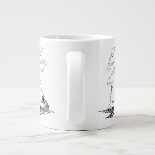 インディアンは彼の孤独でNCワイエスヴィンテージウェスタン ジャンボコーヒーマグカップ (裏面)