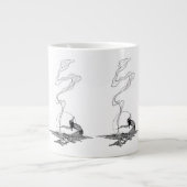 インディアンは彼の孤独でNCワイエスヴィンテージウェスタン ジャンボコーヒーマグカップ (正面)