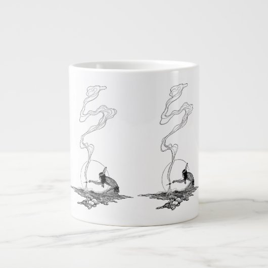 インディアンは彼の孤独でNCワイエスヴィンテージウェスタン ジャンボコーヒーマグカップ (正面)