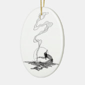 インディアンは彼の孤独でNCワイエスヴィンテージウェスタン セラミックオーナメント (左)