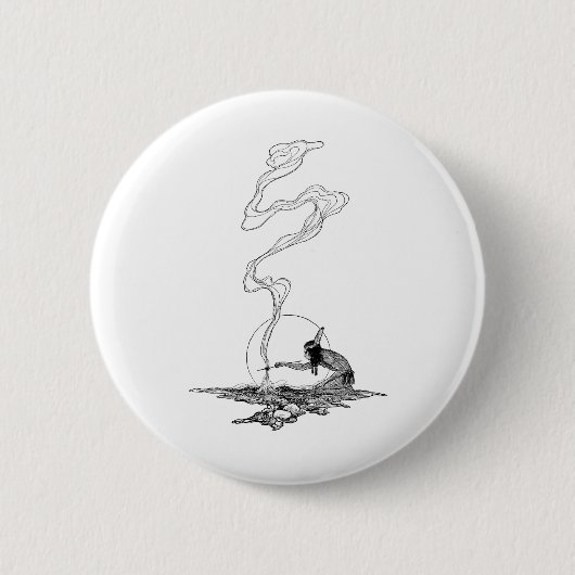 インディアンは彼の孤独でNCワイエスヴィンテージウェスタン 缶バッジ (正面)