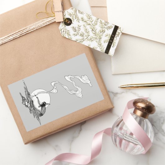 インディアンは彼の孤独でNCワイエスヴィンテージウェスタン 長方形シール (ギフト)