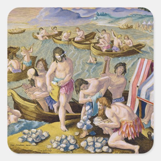 インディアンは真珠のためにダイビング、'Venationからプレート93 スクエアシール (正面)