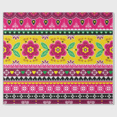 インディアンまたはパキスタンのトラックインスパイアアートの ラッピングペーパー (フラット)