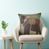 インディアンまたはMughal象の緑の装飾用クッション クッション (椅子)