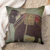 インディアンまたはMughal象の緑の装飾用クッション クッション (ブランケット)