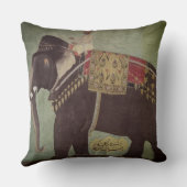 インディアンまたはMughal象の緑の装飾用クッション クッション (裏面)
