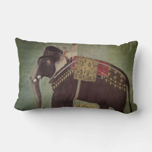 インディアンまたはMughal象の緑のLumbarの装飾用クッション ランバークッション (裏面)
