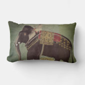インディアンまたはMughal象の緑のLumbarの装飾用クッション ランバークッション (正面)