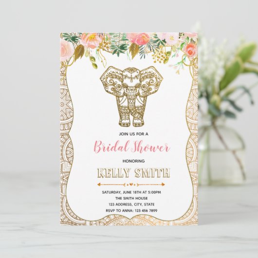 インディアンをテーマにしたブライダルシャワーパーティの招待状 招待状 (スタンド正面)