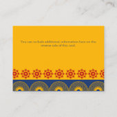 インディアンをテーマにした青王室の象の結婚象 エンクロージャーカード (裏面)