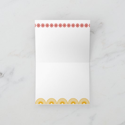 インディアンをテーマにした青王室の象の結婚象 サンキューカード (内部)