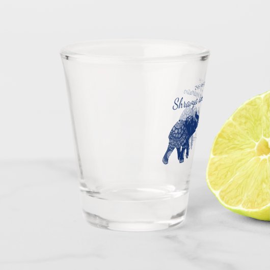 インディアンをテーマにした青王室の象の結婚象 ショットグラス (左)