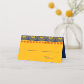 インディアンをテーマにした青王室の象の結婚象 プレイスカード (正面)