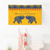 インディアンをテーマにした青王室の象の結婚象 横断幕 (インサイチュ)