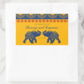 インディアンをテーマにした青王室の象の結婚象 長方形シール (バッグ)