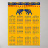 インディアンをテーマ結婚にしたゾウの座席表 ポスター (正面)