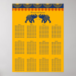 インディアンをテーマ結婚にしたゾウの座席表 ポスター