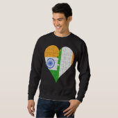 インディアンアイルランド国旗のハート スウェットシャツ (正面フル)
