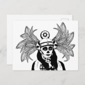 インディアンアステカの日の死んだスケルトンの男の芸術 ポストカード (正面/裏面)